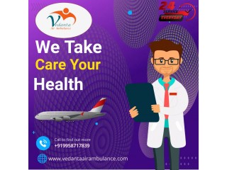 Get Vedanta Air Ambulance Service in Raipur with Spin Board and Head Immobilize at Low Fee