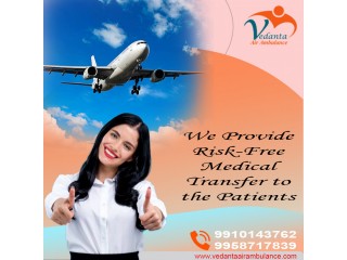 Use Vedanta Air Ambulance Service in Indore with Emergency Drugs, Kit at Low Fee
