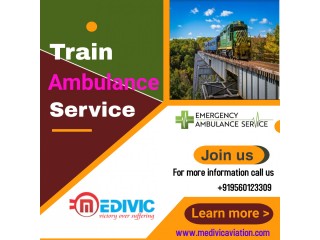 Medivic Aviation Train Ambulance Service in Patna with All Necessary Medical Equipment