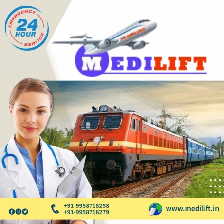 medilift-train-ambulance-service-in-delhi-with-top-class-medical-facilities-big-0