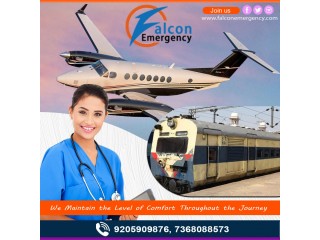 Falcon Train Ambulance from Ranchi is an Evacuation Provider that is Operational 24/7