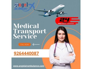 Pick Rescue Air Ambulance Services in Guwahati by Angel with Medical Care