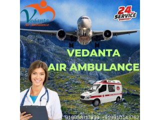 Vedanta Air Ambulance Service in Rajkot for Competent Ailing Shifting