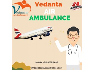 Vedanta Air Ambulance Service in Bagdogra with Standard Medical Aid