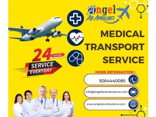 Get Air Ambulance Services in Kolkata  with ICU Professional for Emergency Transfer by Angel