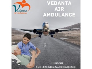 Vedanta Air Ambulance Service in Bhopal  with the Support of Paramedic