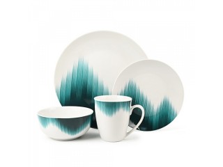 16pcs Porcelain Tableware Set Decal Ombre Color